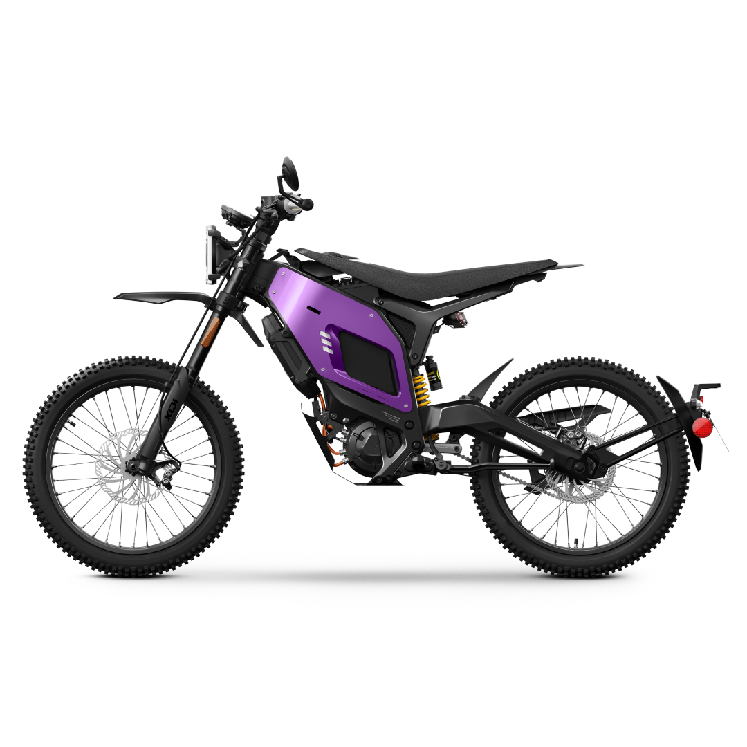 NIU XQi3 Electric Dirt Bike Wild in Purple on a white background showing hero profile image