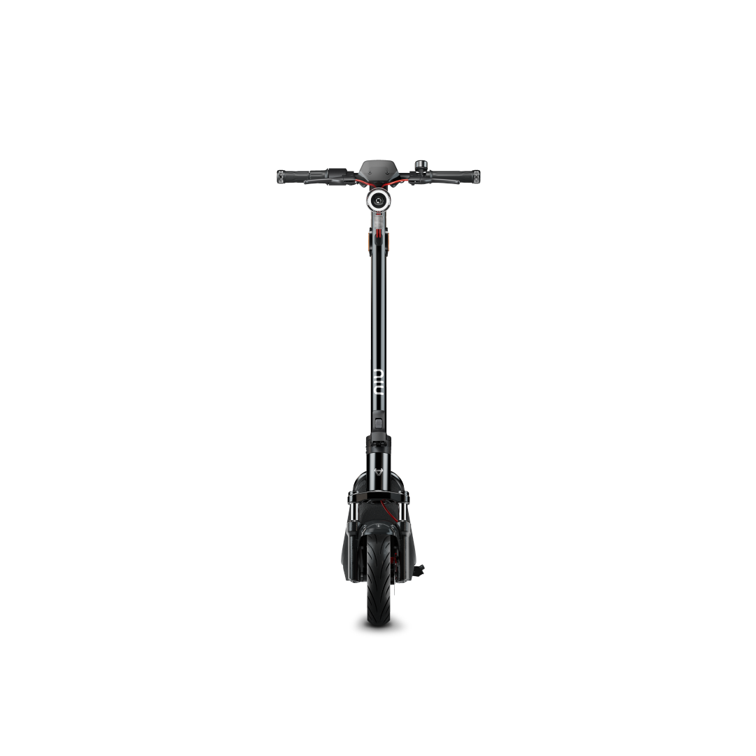 NIU KQi300X Electric KickScooter on white background showing product from the front 