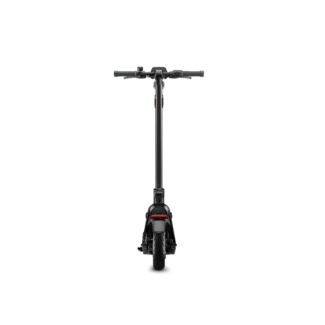 NIU KQi300X Electric KickScooter on white background showcasing product from the rear