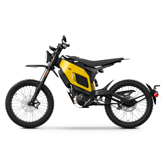 NIU XQi3 Electric Dirt Bike Wild in Yellow Hero on white background showing the dirt bike from a side profile