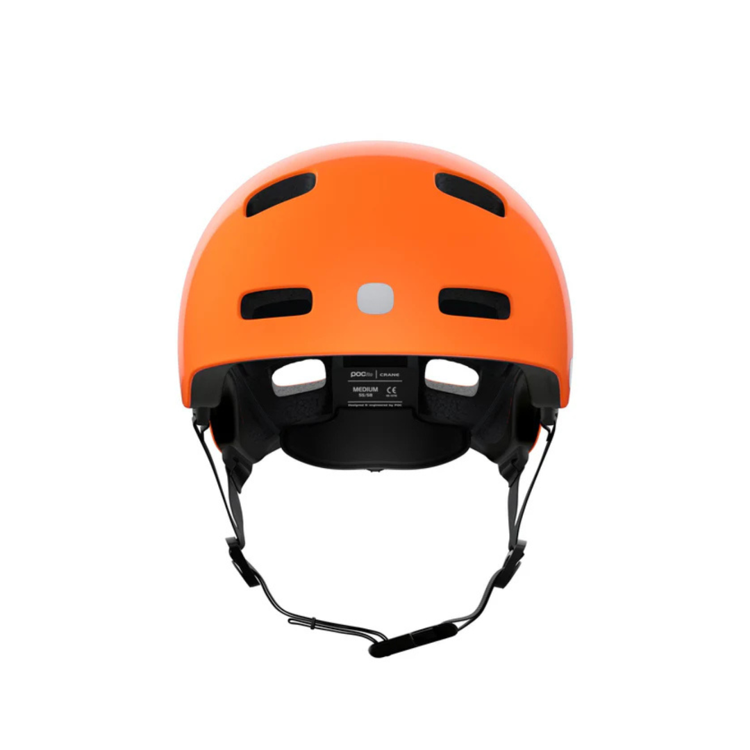 POCito Crane MIPS Orange on white background showing the back of the product
