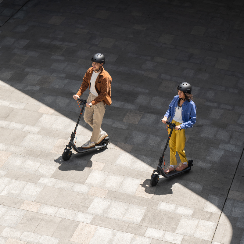 Segway-Ninebot E2 Plus E II Electric KickScooter on a ride in lifestyle image