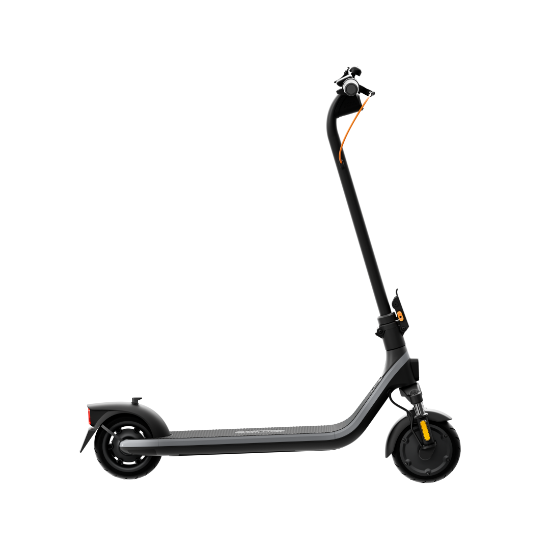 Segway-Ninebot E2 Plus E II Electric KickScooter on white background showcasing product to the right side angle