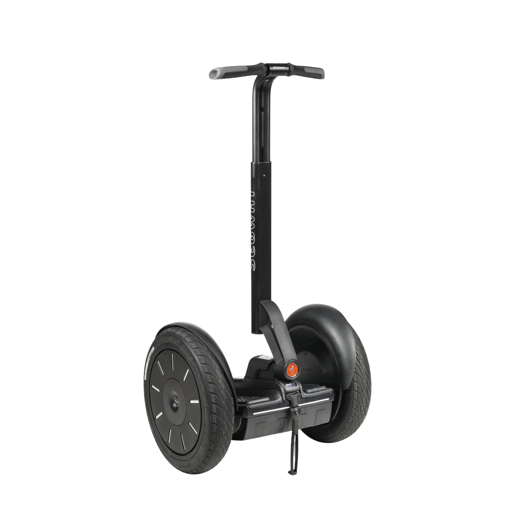 Segway  PT-SE i2 Self-Balancing Personal Transporter in black on a white background showcasing the product